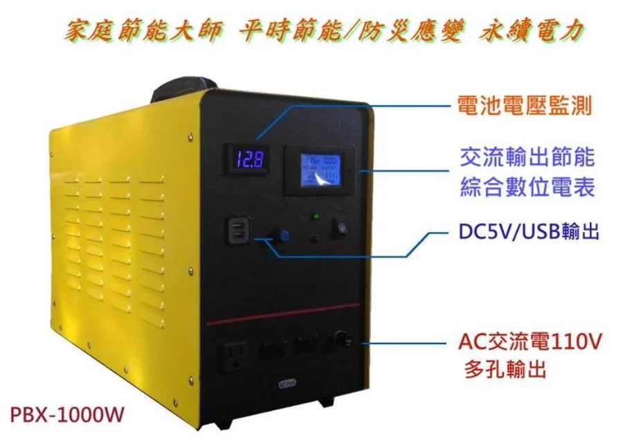 Portable Solar DC-AC Power Station PBX-1000 / 1KWatts / 1KWh - Image 4