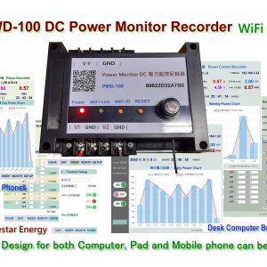 DC Solar Power Monitor Recorder PWD-100 IOT WiFi Web Controls